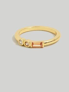 Madewell Baguette Crystal Stacking Ring sz:10